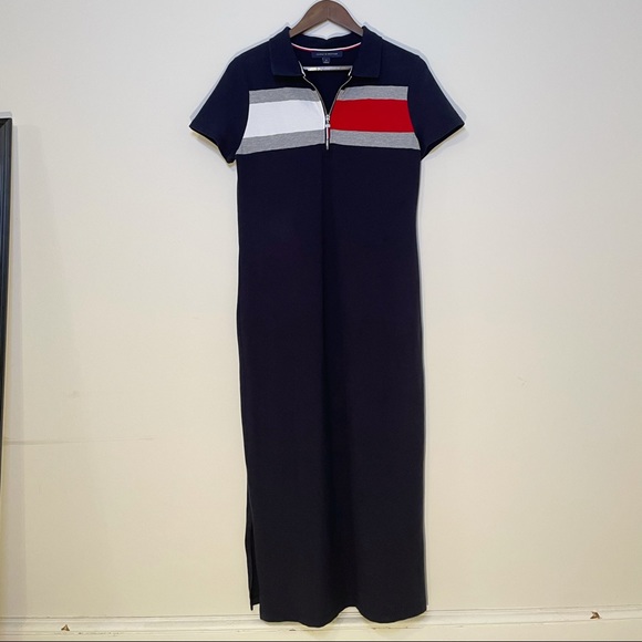 Tommy Hilfiger Navy Blue Polo Midi Dress size Medium - Picture 2 of 4